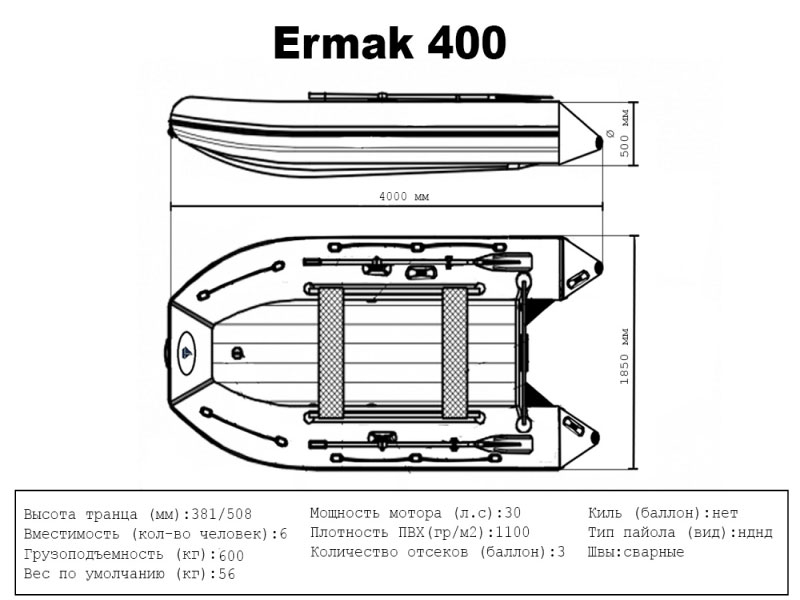 Лодка Ермак 400 НДНД